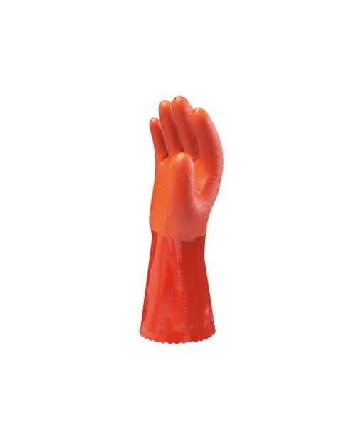 Showa Showa 620 orangefarbener PVC-Schutzhandschuh mit Chemikalienschutz