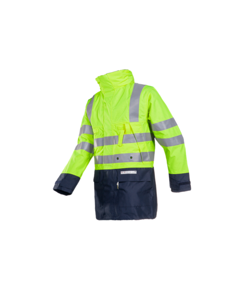 Sioen 3073 Parka Winseler Fluo Geel / Marineblauw