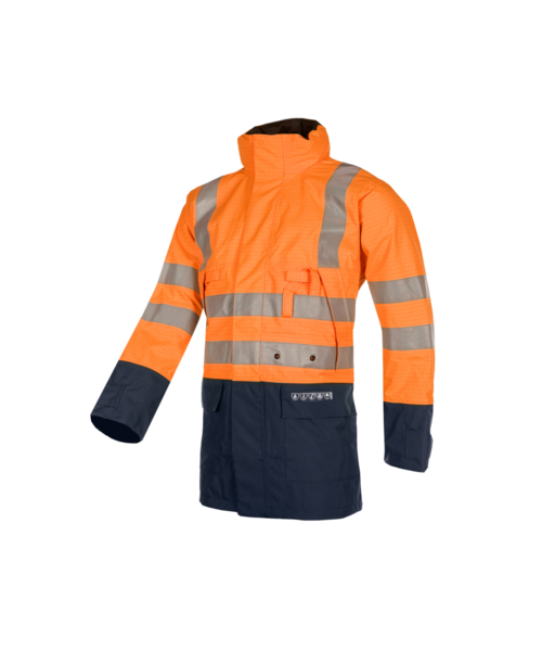 Sioen 3073 Parka Winseler Fluo Oranje / Marineblauw