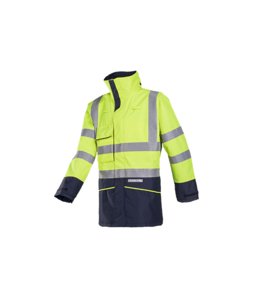 Sioen 7223 Parka Hedland Fluo Geel / Marineblauw