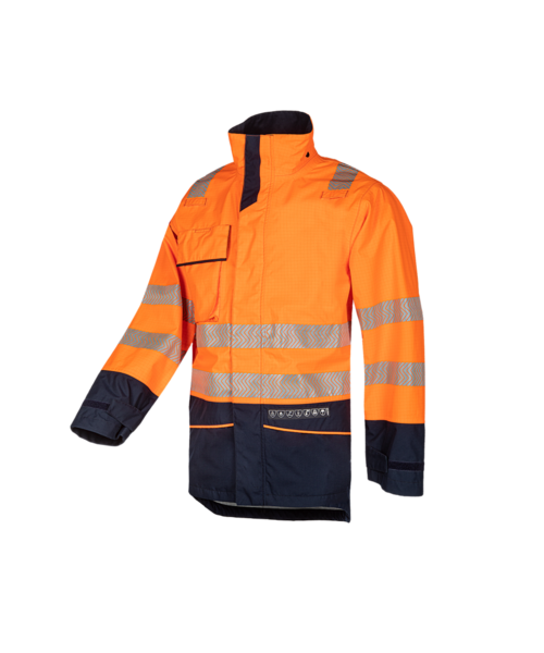 Sioen 7330 Excell Parka Torvik Fluo Orange / Marineblau