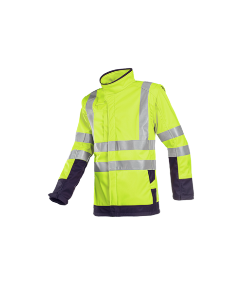 Sioen 9643 HEATHERTON SOFTSHELL Jaune Fluo / Bleu Marine