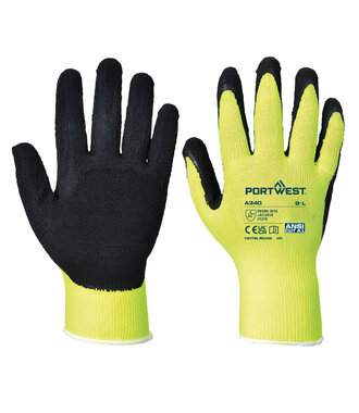 A340YER - Hi-Vis Grip Glove - Latex (R)