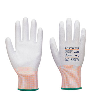 A697G6R - Gant paume enduite PU ESD - Paquet de 12 (R)
