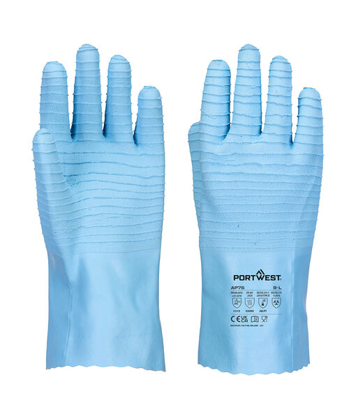 Portwest AP75BLU - Gant en latex FD Chem B (U)
