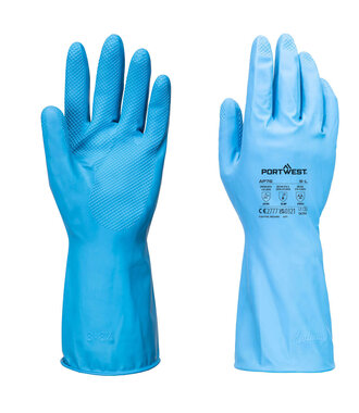 AP76BLU - FD Chemicaliën B Latex Lichte Handschoen (Pk12) (U)