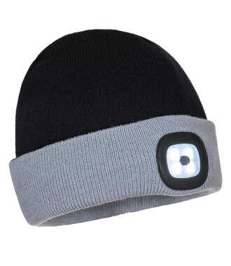 B034BKG - Oplaadbare tweekleurige beanie met LED (G)