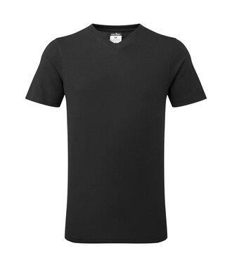 B197BKR - T-Shirt mit V-Ausschnitt aus Baumwolle (R)