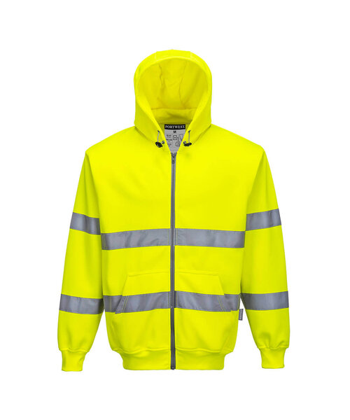 Portwest B305YER - Warnschutz- Kapuzensweatjacke mit Reißverschluss (R)