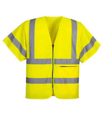 C372YER - Hi-Vis Band and Brace Zip Vest S/S  (R)
