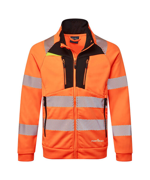 Portwest DX477OBR - Sweat zippé à col cheminée DX4 Hi-Vis (R)