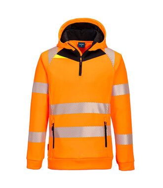DX482OBR - DX4 Warnschutz Kapuzenpullover mit 1/4 Reißverschluss (R)
