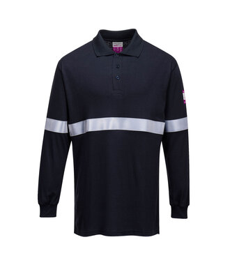 FR03NAR - Polo ML Modaflame bande rétro (R)