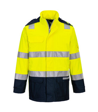 FR605YNR - Bizflame Regen+ leichte Warnschutz Jacke Lichtbogen Schutz  (R)