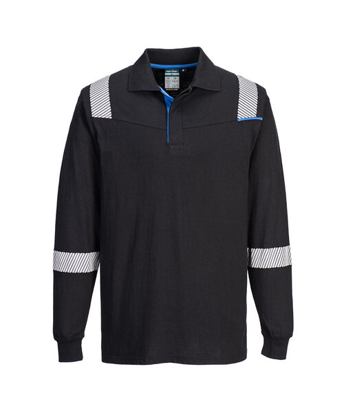 Portwest FR711BKR - Polo à manches longues résistant aux flammes WX3 (R)