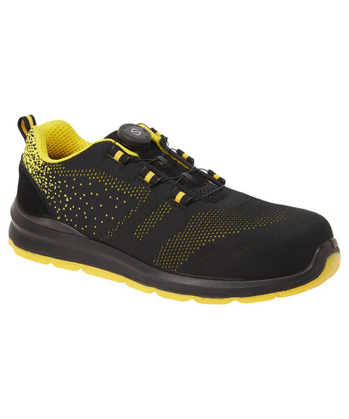 Portwest FT08BKY - Portwest Composite Wire Lace Safety Trainer Knit S1P (Y)