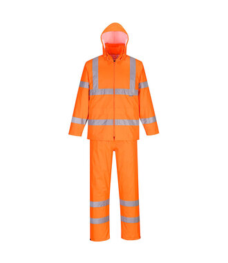 H448ORR - Einfach verstaubarer Warnschutz-Regenanzug  (R)