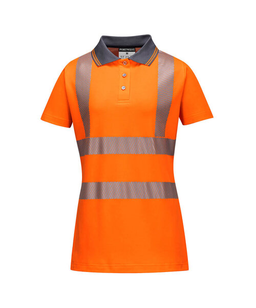Portwest LW72OGY - Warnschutz Cotton Comfort Pro Damen  Poloshirt kurzarm  (Y)