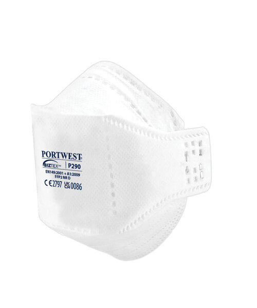 Portwest P290WHR - EAGLE FFP2 Dolomite Fold Flat Atemschutzmaske (R)