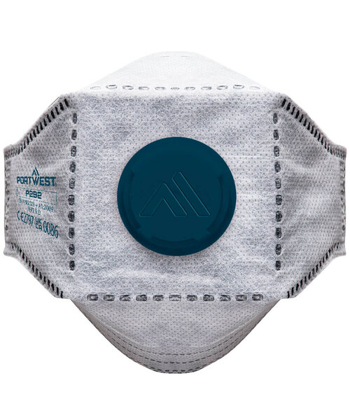 Portwest P292WHR - Masque EAGLE Respiratoire FFP2 3 plis fibre de carbone, avec valve (Paquet de 10 pièces) (R)
