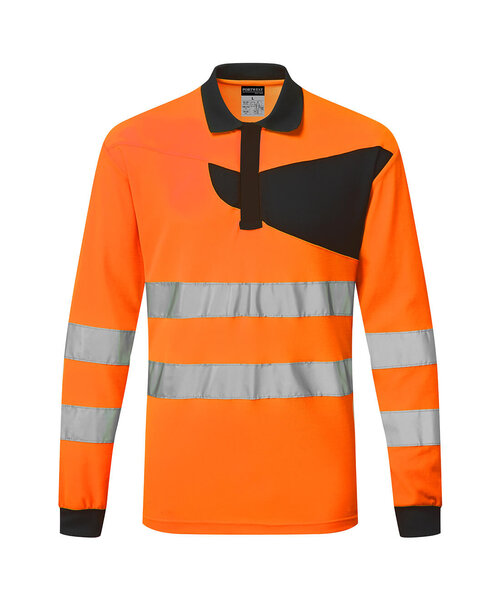 Portwest PW220OBR - PW2 Hi-Vis Poloshirt L/M (R)