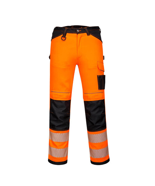 Portwest PW303OBR - PW3 Leichte Warnschutz-Stretch Arbeitsbundhose (R)