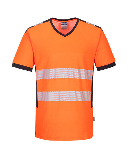 Portwest PW310OBR - PW3 Hi-Vis V-Neck Mesh Insert T-Shirt S/S  (R)