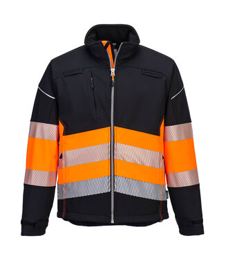 PW375BKO - PW3 Hi-Vis Softshell jack (3L) Klasse 1 (O)