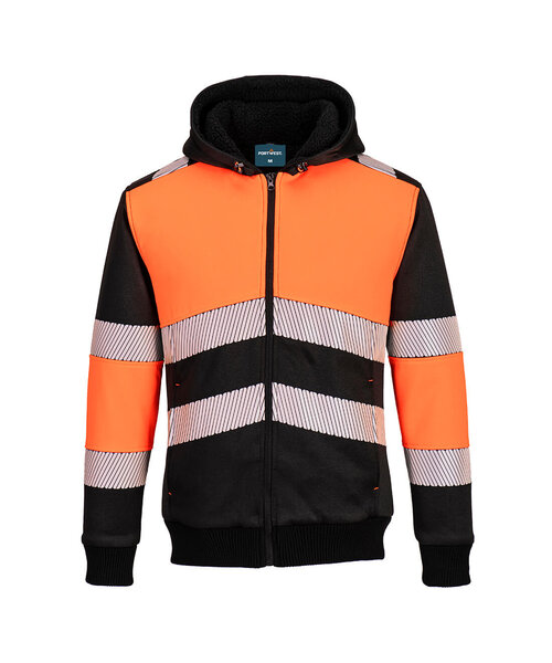 Portwest PW377OBR - PW3 Zipped Class 1 Winter Hoodie (R)