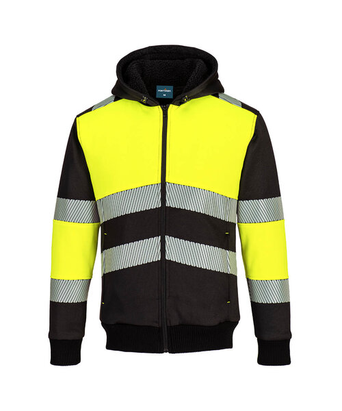 Portwest PW377YBR - Sweat à capuche d'hiver zippé PW3 Class 1 (R)