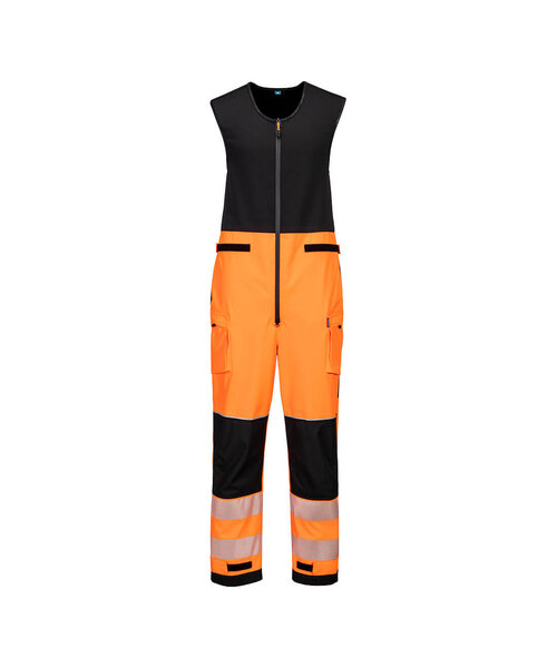 Portwest T150OBR - PW3 Hi-Vis Rain Salopette (3L) (R)