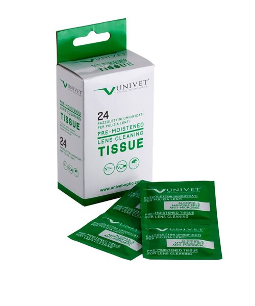 Univet glasses cleaning wipes pack of 24 pcs