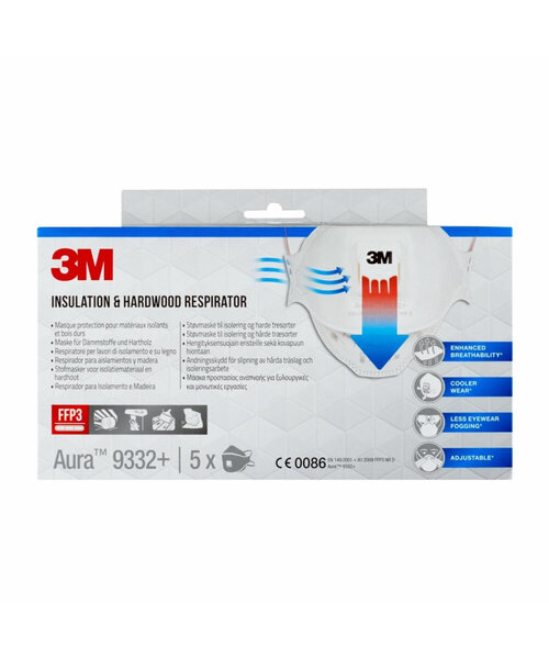 3M Aura 9332+ Stoffmaske FFP3, 5 St./Pak