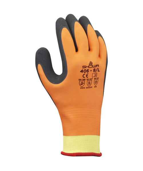 Showa 406 Latex Cold orange size 10-XXL