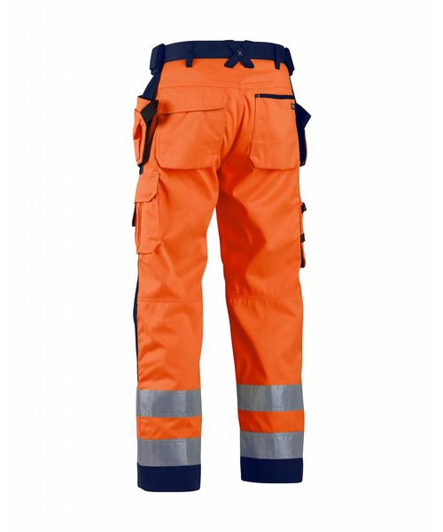 Blaklader - Blåkläder Highvisibility softshell craftsman trouser Orange/Navy blue