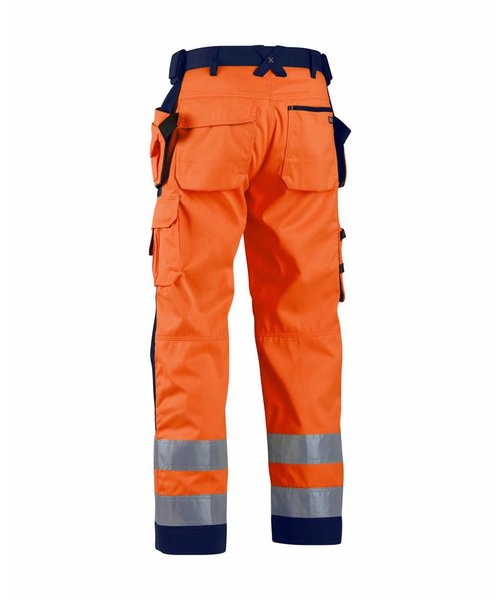 Blaklader - Blåkläder Pantalon Artisan Softshell Haute-Visibilité : Orange/Marine - 156725175389