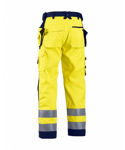 Blaklader - Blåkläder Highvisibility softshell craftsman trouser Yellow/navy blue