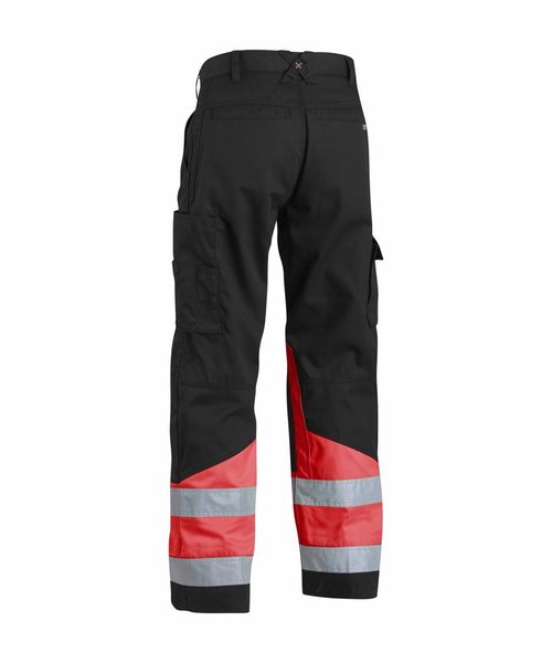 Blaklader - Blåkläder High Vis Bundhose Kl. 1 : Schwarz/Rot - 156418119955