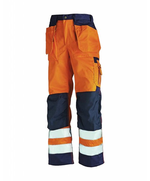 Blaklader - Blåkläder High visibility trousers Orange/Navy blue