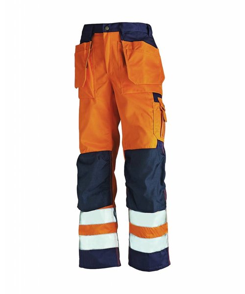 Blaklader - Blåkläder Pantalon Artisan Haute-Visibilité : Orange/Marine - 153318605389