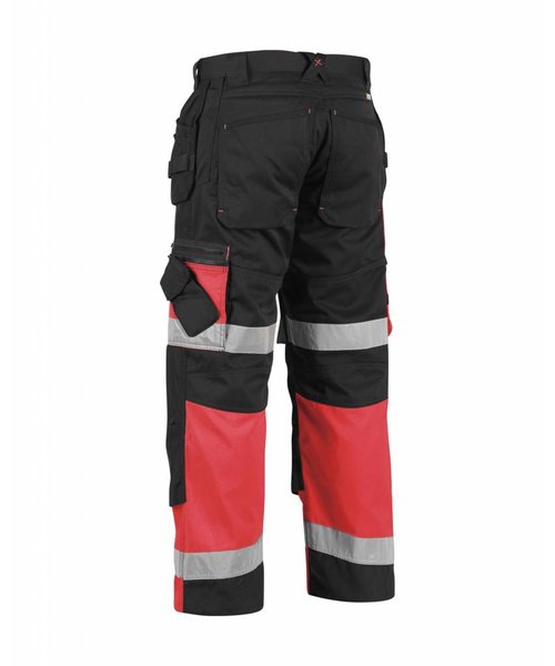 Blaklader - Blåkläder Bundhose X 1500 High Vis Kl. 1 : Schwarz/Rot - 150818609955