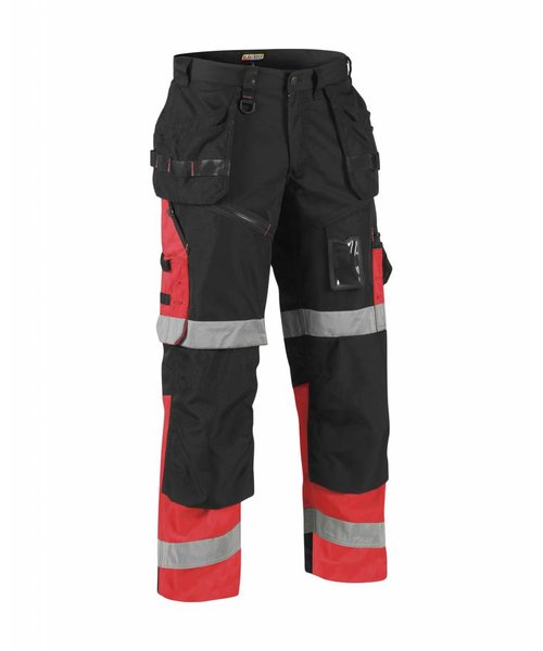 Blaklader - Blåkläder Bundhose X 1500 High Vis Kl. 1 : Schwarz/Rot - 150818609955