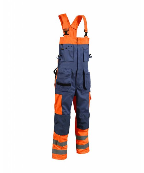 Blaklader - Blåkläder Bib Overalls High vis Orange/Navy blue