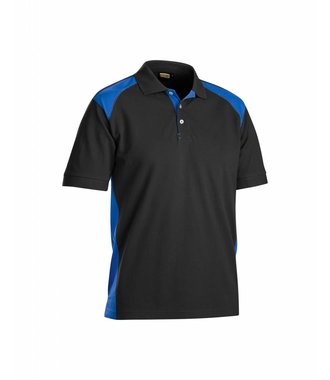 Polo Piqué 2 couleurs : Black/Cornflower blue - 332410509985