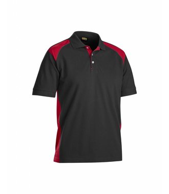 Polo Piqué 2 couleurs : Noir/Rouge - 332410509956