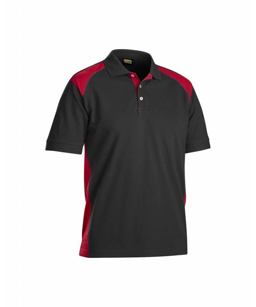Blaklader - Blåkläder Polo-Shirt 2 farbig : Schwarz/Rot - 332410509956
