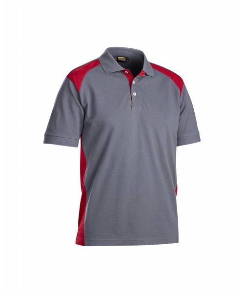 Blaklader - Blåkläder Polo-Shirt 2 farbig : Grau/Rot - 332410509456