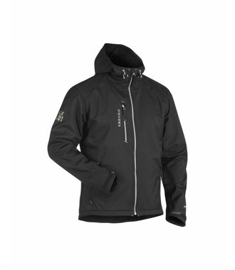 Veste Softshell à capuche : Noir/Argent - 494925179992