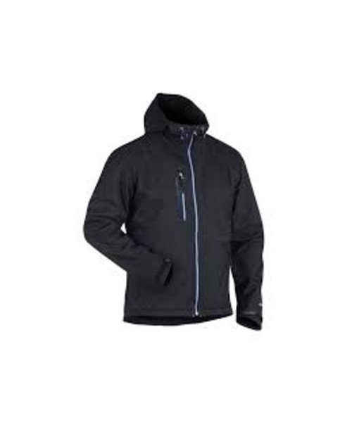 Blaklader - Blåkläder Veste Softshell à capuche : Black/Cornflower blue - 494925179985