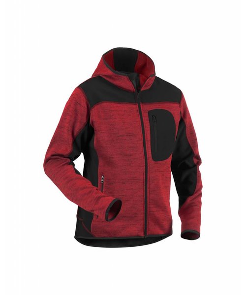 Blaklader - Blåkläder Strickjacke mit Softshell-Verstärkungen : Rot/Schwarz - 493021175699